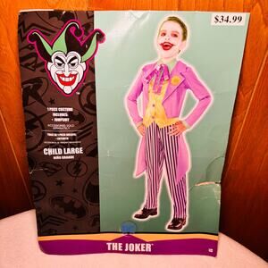 The Joker DC Comics Halloween Costume Kids Child Large Supervillain Fancy
